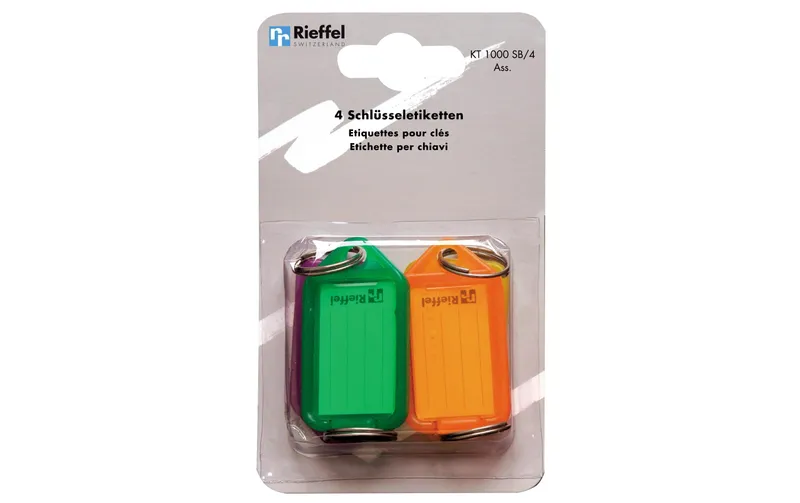 Robert Rieffel Schlüsselanhänger 3.8 x 2.2 mm, 4 Stück, Mehrfarbig