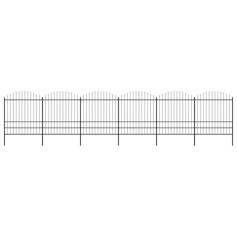 Gartenzaun mit Speerspitze Stahl 1005 x 200 cm nero