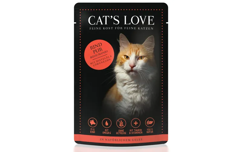 Cat's Love Nassfutter Adult Rind, 85 g