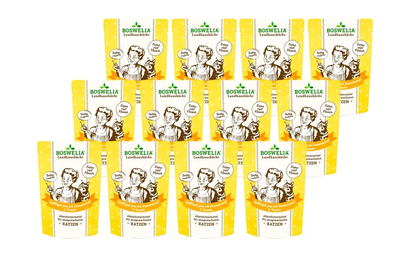 Betty's Landhausküche Nassfutter Geflügel pur mit Borretschöl, 12 x 100 g