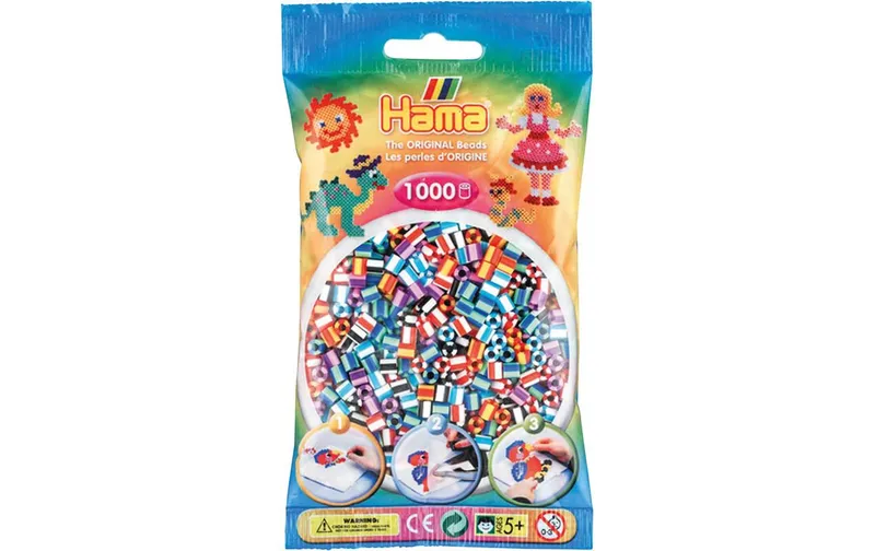 Hama Bügelperlen in sechs Farben multicolore