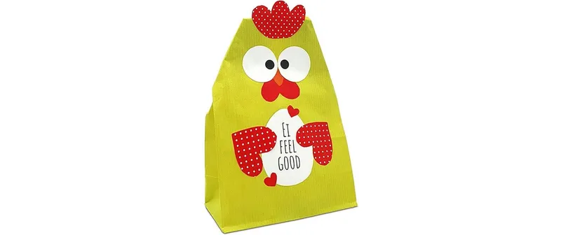 brun + Company Papiertüte 2-er Set Huhn, Gelb