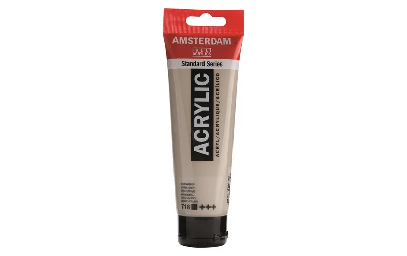 Amsterdam Acrylfarbe Standard 718 Warmgrau deckend, 120 ml