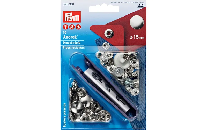 Prym Druckknöpfe Anorak 15 mm, 10 pièces