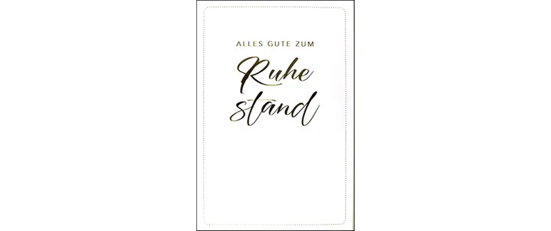 ABC Grusskarte Ruhestand 12.5 x 17.6 cm