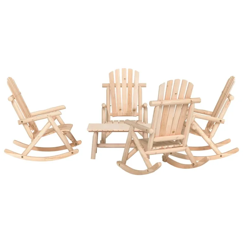 5-tlg. Garten-Lounge-Set Massivholz Fichte