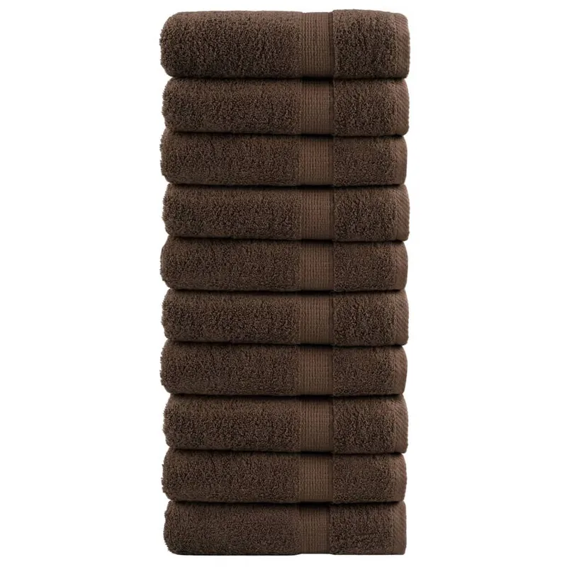 Premium Duschtücher SOLUND 10 Stk. Braun 70x140 cm 600 g/m²