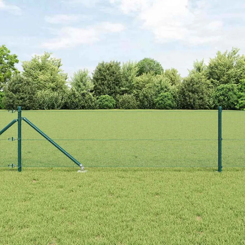 Geschweißter Drahtzaun mit Stacheln 25 x 0,6 m Grün Netz