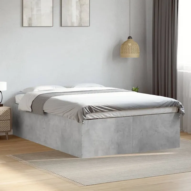 Bettgestell Betongrau 120x190 cm derivato del legno