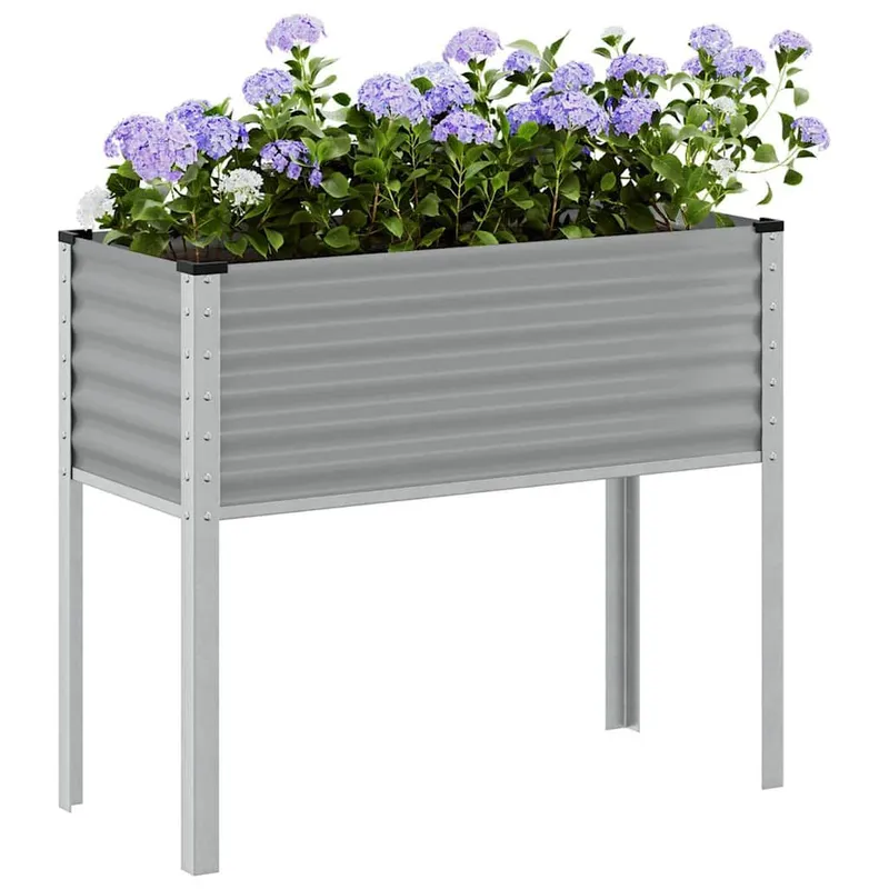 Pflanzkübel Grau 100x45x90 cm Stahl