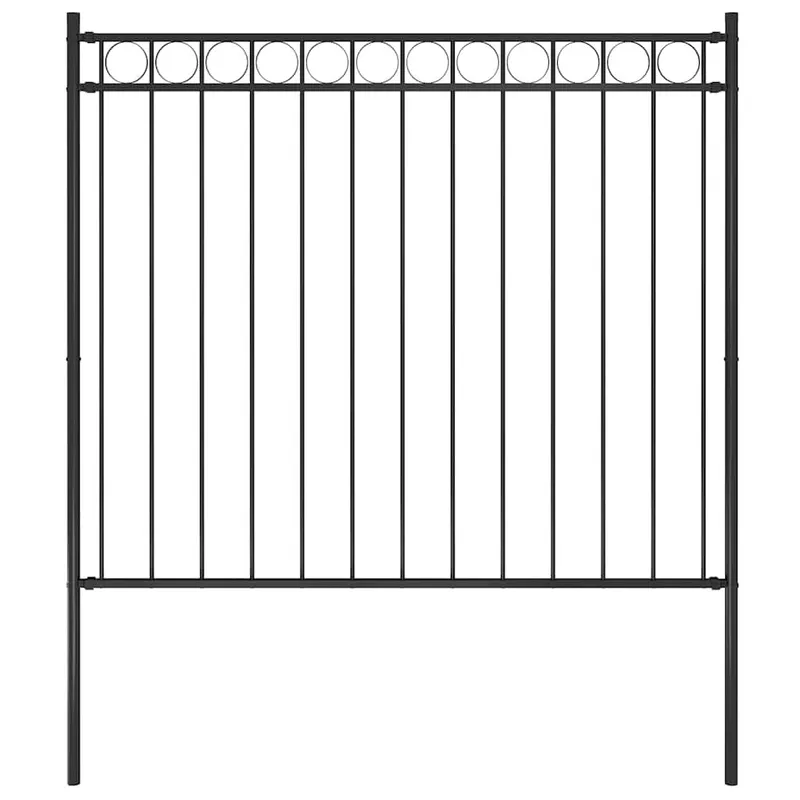 Gartenzaun ASSEN Stahl 1,7 x 1,5 m Schwarz