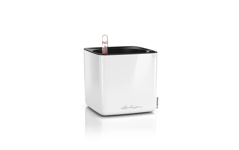 Lechuza Blumentopf CUBE Glossy 14 bianco glanz