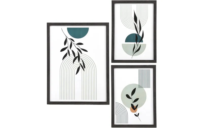 House Nordic Bilderrahmen-Set Aspen, MDF/Glas, nero