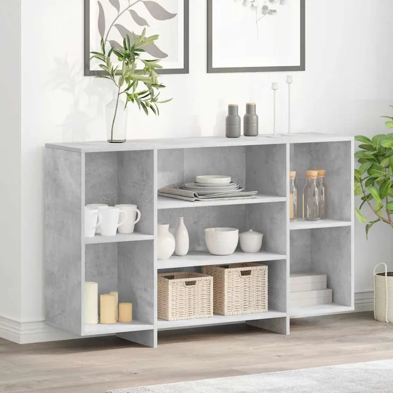 Sideboard Betongrau 120x30x75 cm derivato del legno
