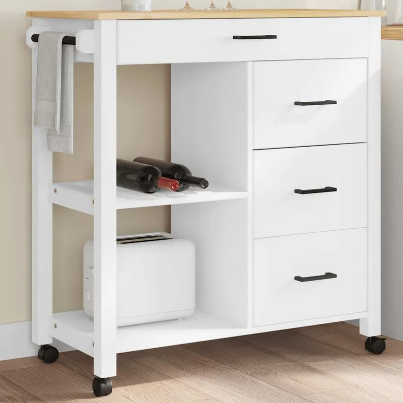 Küchenwagen MONZA 84x40x88,5 cm legno massiccio pino