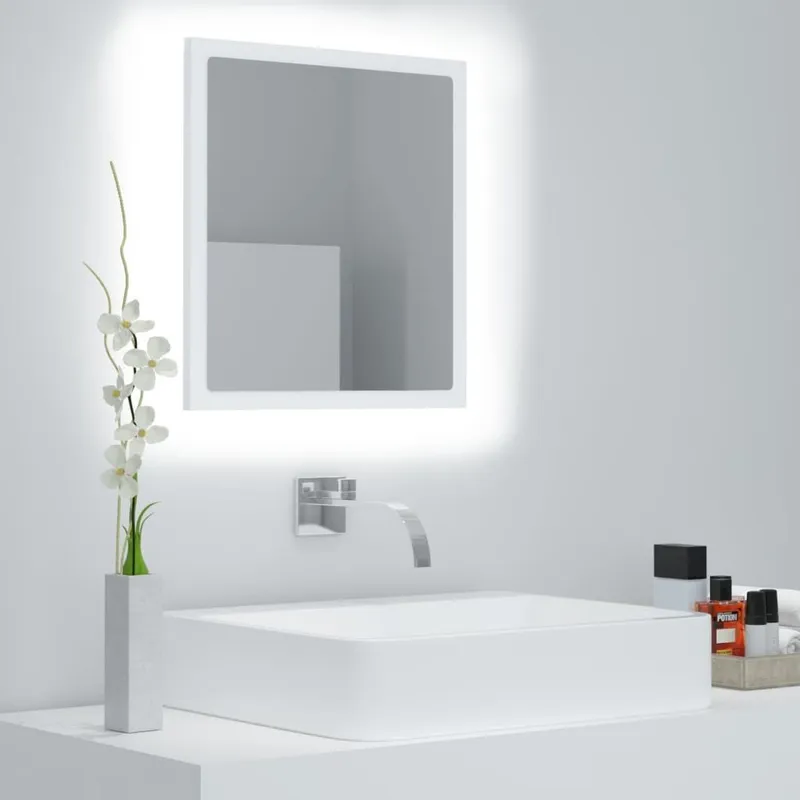LED-Badspiegel bianco 40x8,5x37 cm Acryl