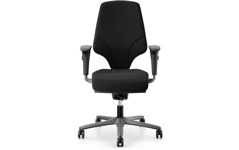 Giroflex office chair 64 with padded backrest and armrests, black