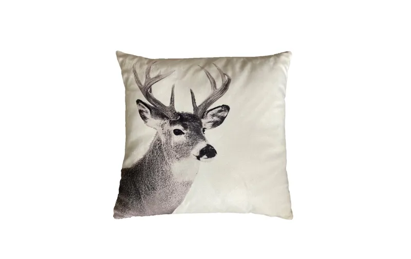 Dameco Kissen gefüllt Hirsch 40 x 40 cm, Beige/gris