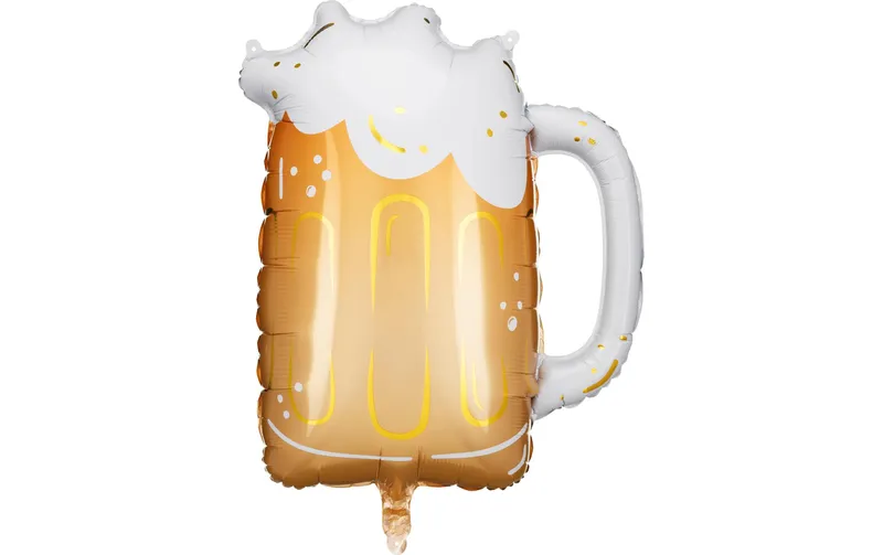 Partydeco Folienballon Bier Mass inkl. Strohhalm 66 x 54 cm, 1 Stück