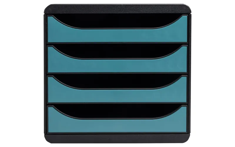 Exacompta Schubladenbox Big Box Skandi, 4 Schubladen, Pazifikblau