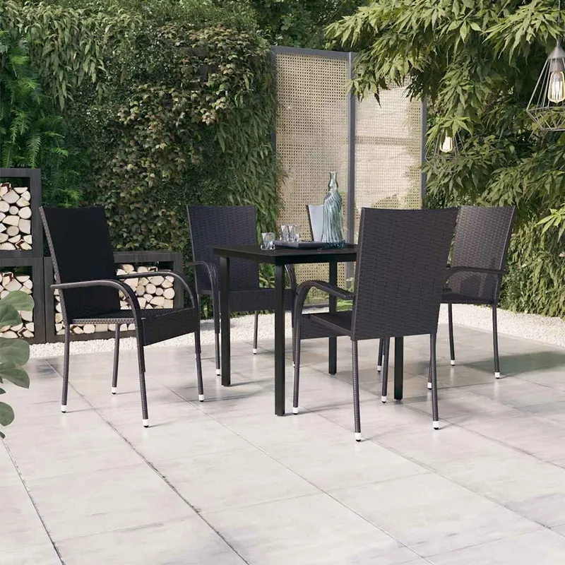 5-tlg. Garten-Essgruppe Schwarz