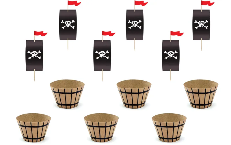 Partydeco Cupcake-Set Piraten 1 pièces