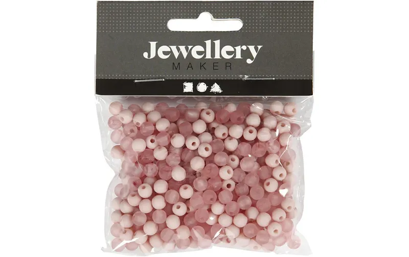 Creativ Company Kunsttissuperlen 6 mm, Rosa, 150 Stk.