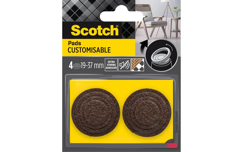 Scotch Filzgleiter Customisable, Ø 19-37 mm, marrone