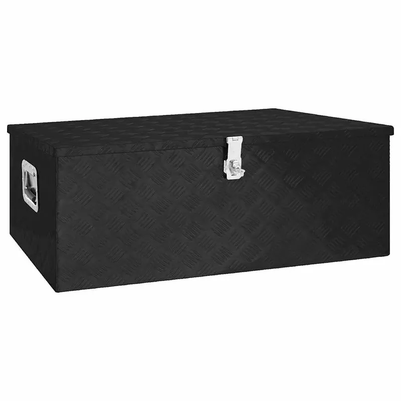 Aufbewahrungsbox nero 100x55x37 cm Aluminium
