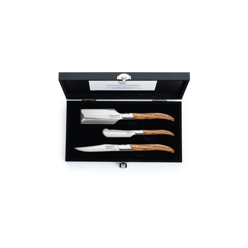 Forged Küchenmesser 3tlg. Charcuterie Set Olivenholz Mehrfarbig