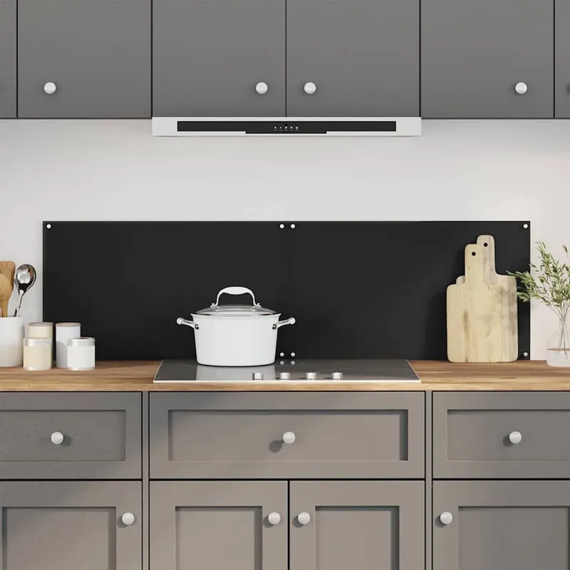 Dosserets de cuisine 2 pcs noir 70x60 cm verre trempé