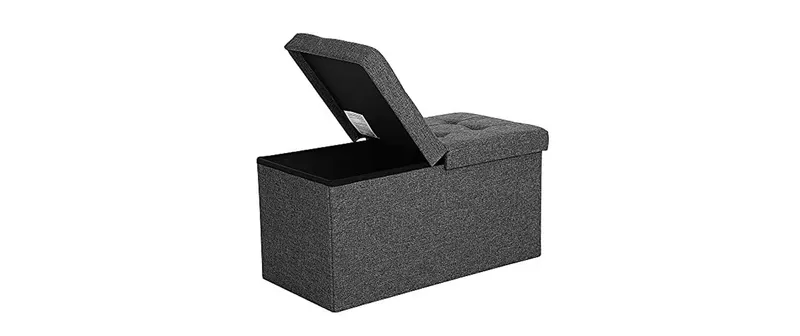 Songmics Sitztruhe with Klappdeckel 76 x 38 x 38 cm, dark grey