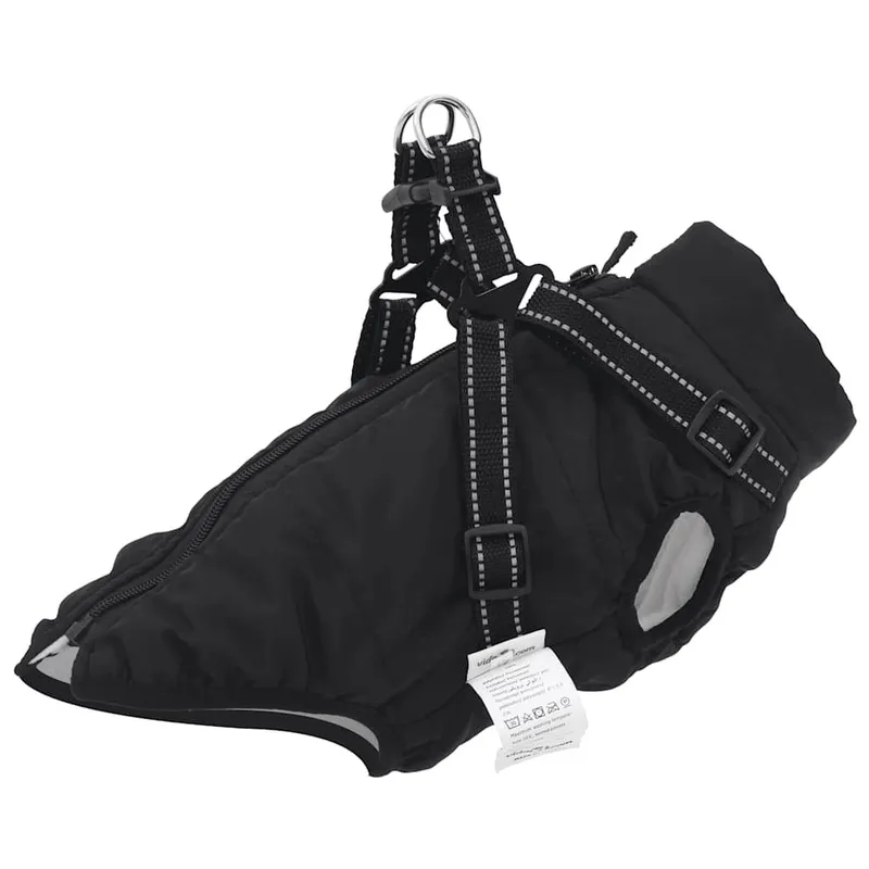 Hundemantel mit Geschirr Wasserdicht Reflektierend nero L28