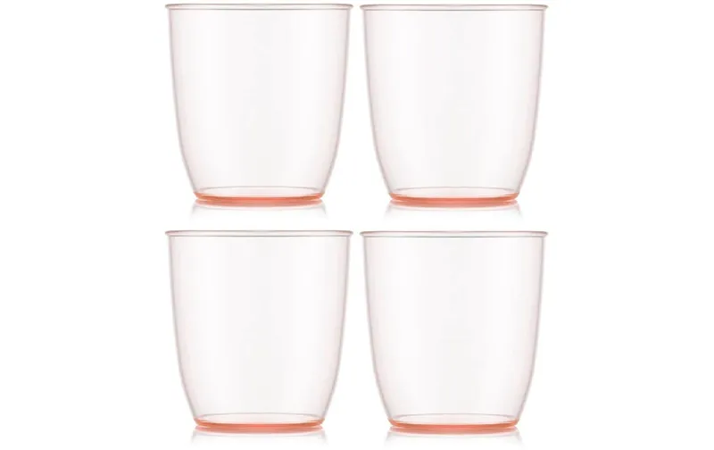 Bodum Outdoor-Becher Kvadrant 200 ml, Rosa, 4 Stück