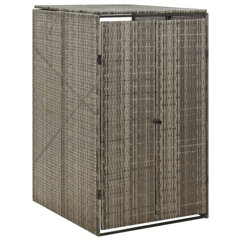 Abri pour poubelle Gris 70x80x117 cm Résine tressée