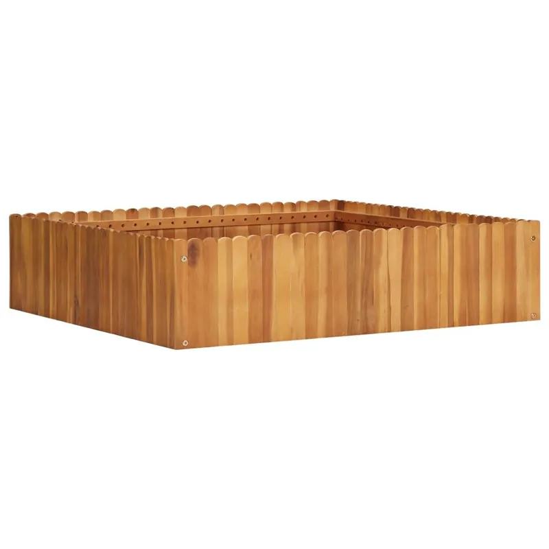 Garten-Hochbeet 100 x 100 x 25 cm legno massiccio acacia