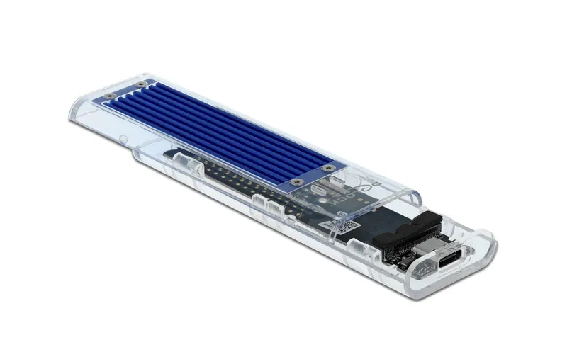 Delock Externes Gehäuse USB3.1 Typ-C – NVME SSD M.2, transparent