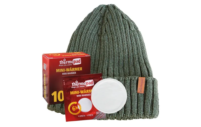 Thermopad multi BEANIE Merino inkl. 10 Miniwärmer - Olive
