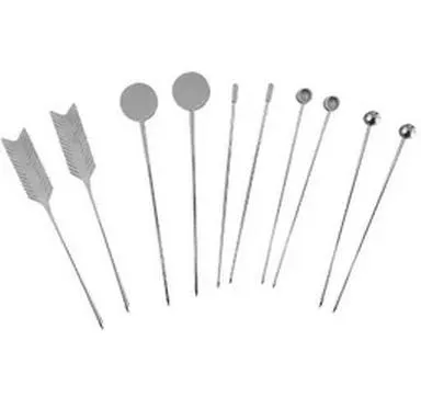 Gault Millau Glas mit Cocktailspiessen 10 pièces, Silber