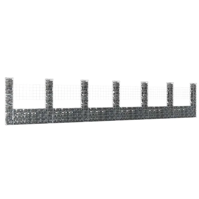 gabbionikorb U-Form con 7 Säulen ferro 740x20x150 cm