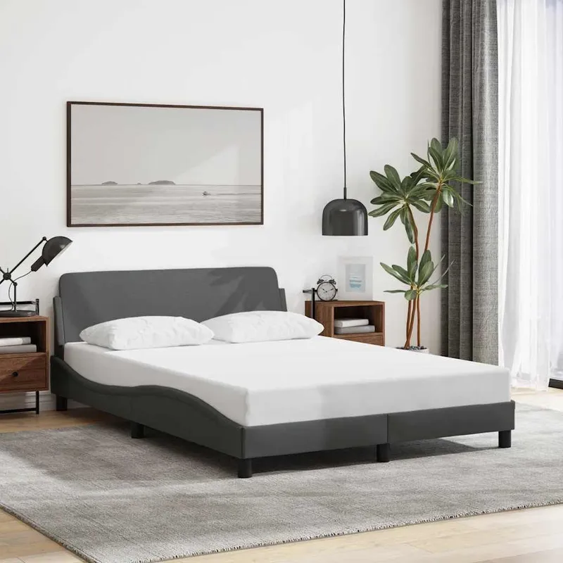 Bettgestell Dover Dunkelgrau 135x190 cm tessuto