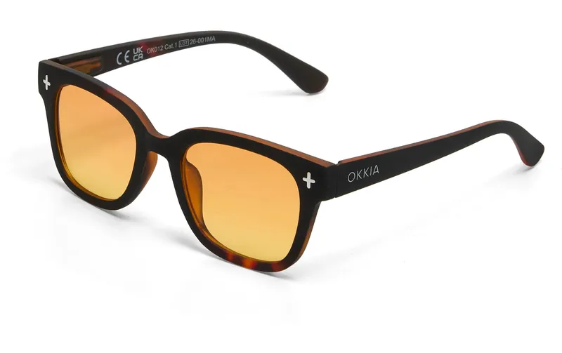 OKKIA Sonnenbrille Giovanni Black Havana, Yellow Lens