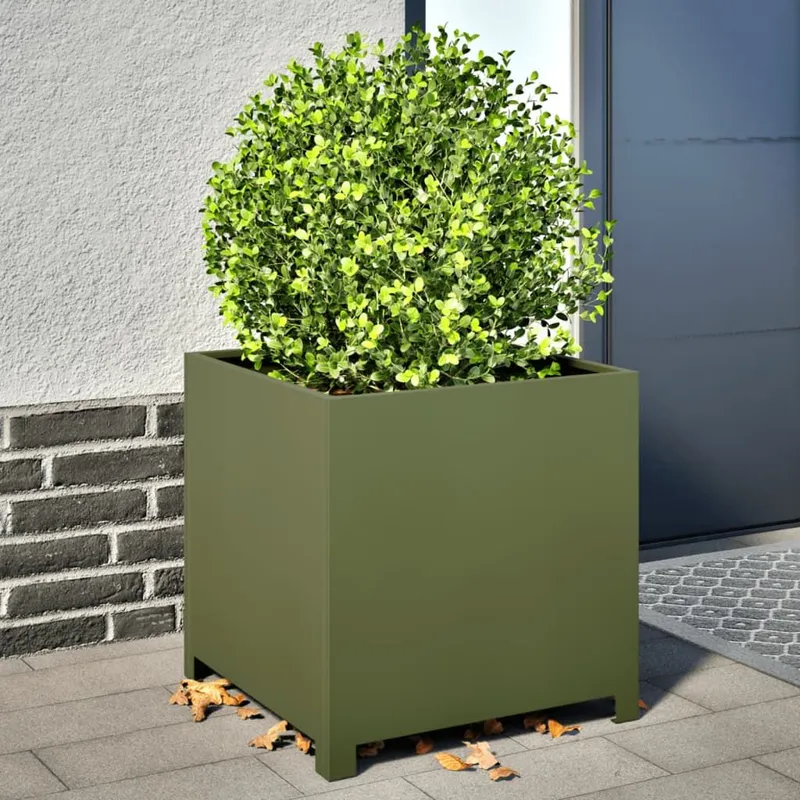 vaso Olivgrün 50x50x50 Stahl