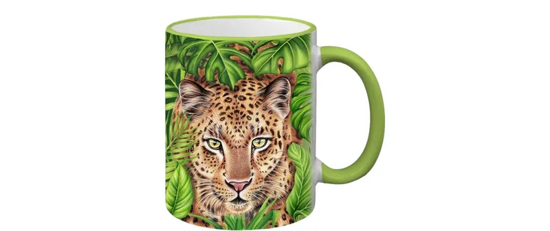 creanorm Tasse Wild Leopard 330 ml, 1 pièces, Hellgrün