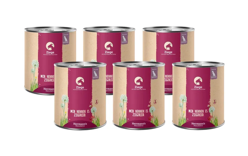Herrmann's Nassfutter Ziege con rote Beete e Hirse 6 x 800 g