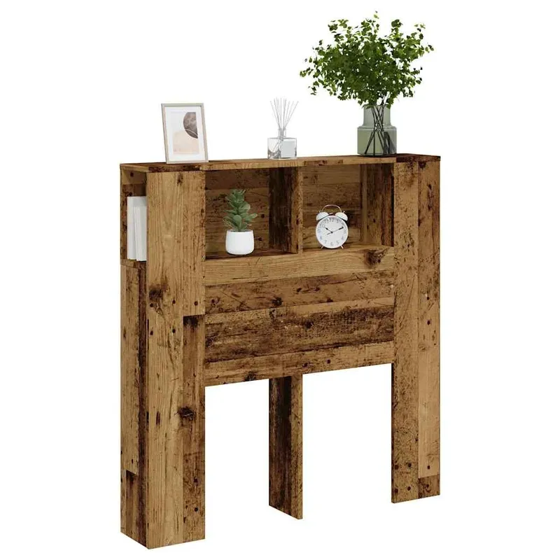 Kopfteil mit Ablagen Altholz-Optik 100x18,5x102,5cm derivato del legno
