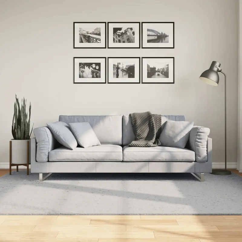 Tapis à poils courts doux et lavable gris 160x230 cm