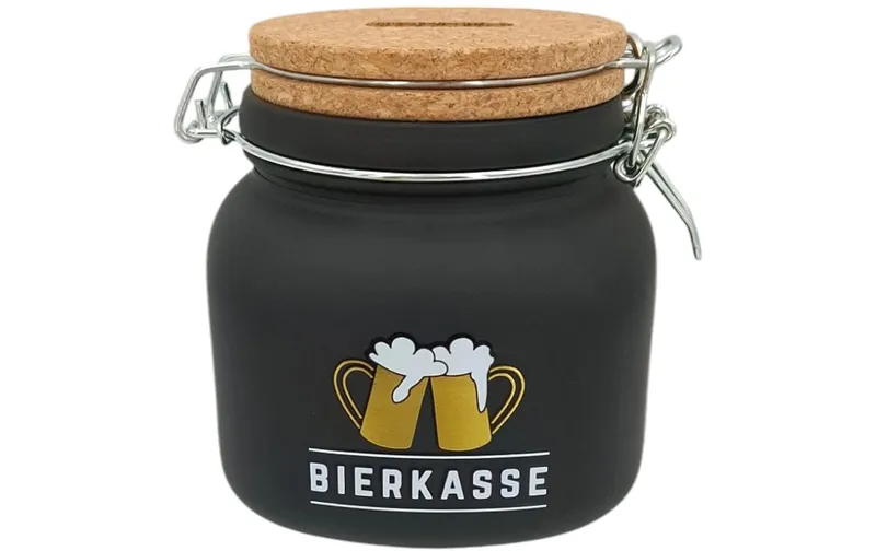 Trendcompany Spardose Bierkasse Glas