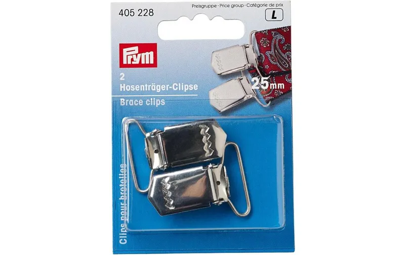 Prym Clips pour Hosenträger 25 mm, argent