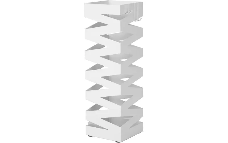 Songmics Schirmständer with Zick-Zack Muster 49 cm, white